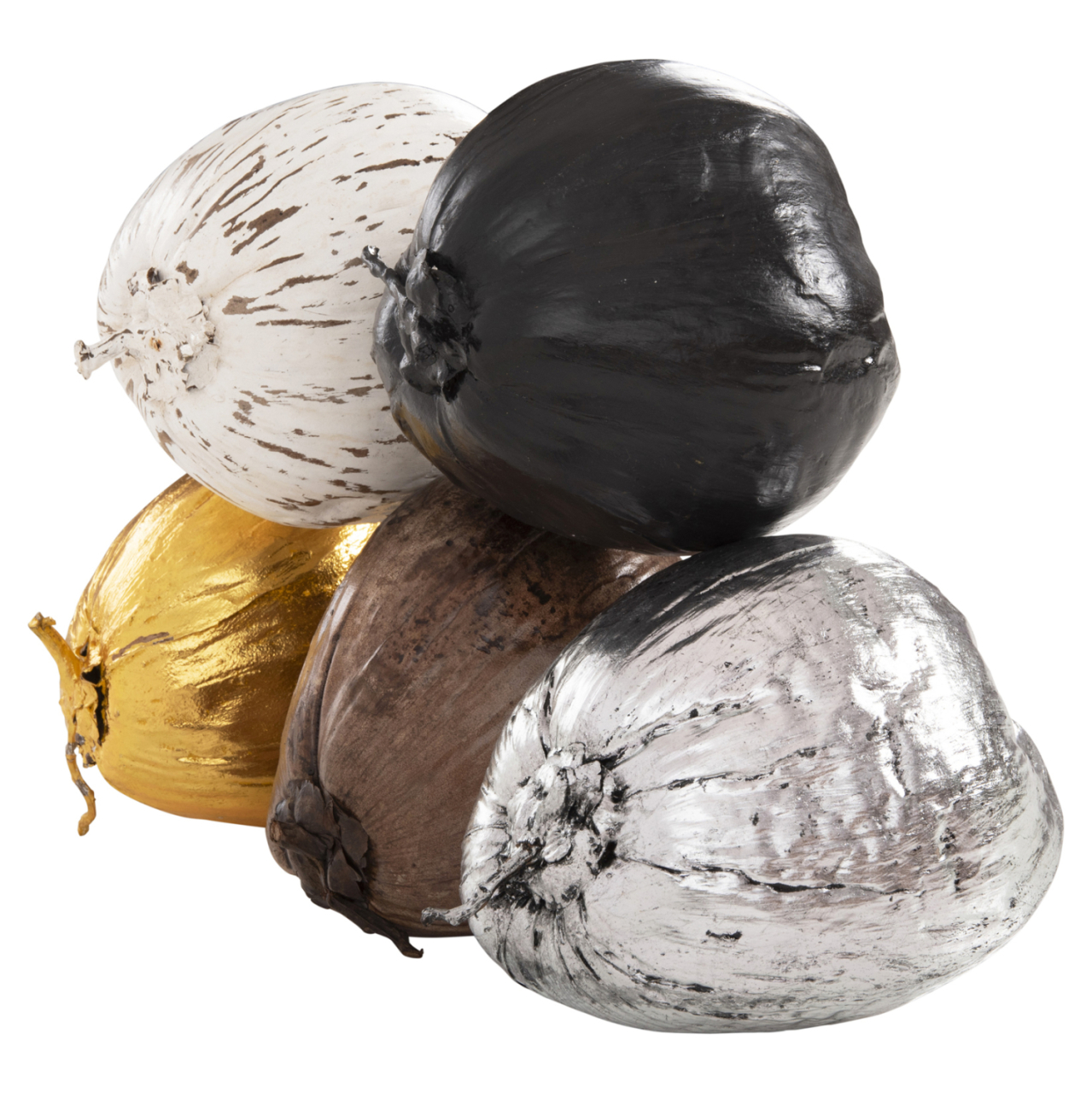 TABLE DECORATION HM4326.04 COCONUT IN SILVER COLOR 20x20x20Hcm. [4]