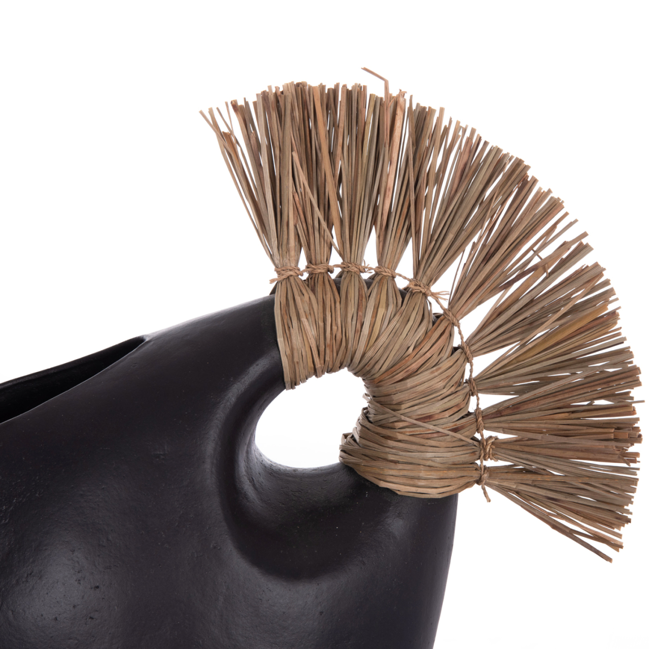 TABLE DECORATIVE VASE ALICA2 HM4671.01 TERRACOTA IN BLACK and GRASS--44x18x50Hcm. [6]