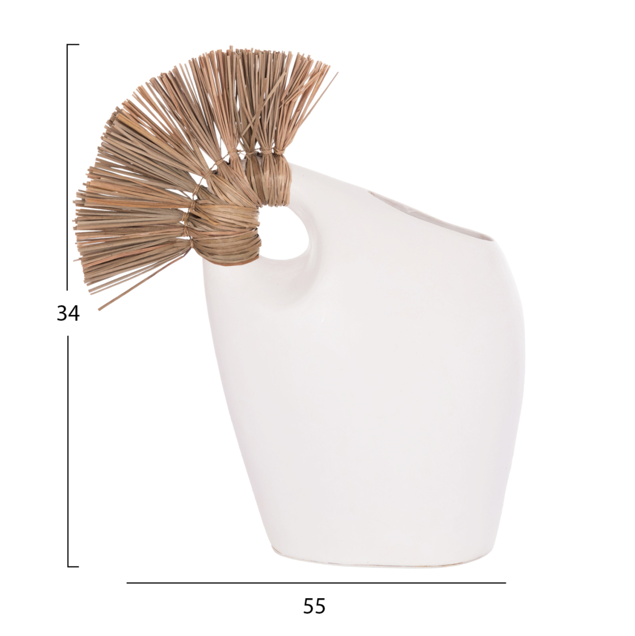 TABLE DECORATIVE VASE ALICA2 HM4671.02 TERRACOTA IN BLACK and GRASS--44x18x50Hcm. [2]