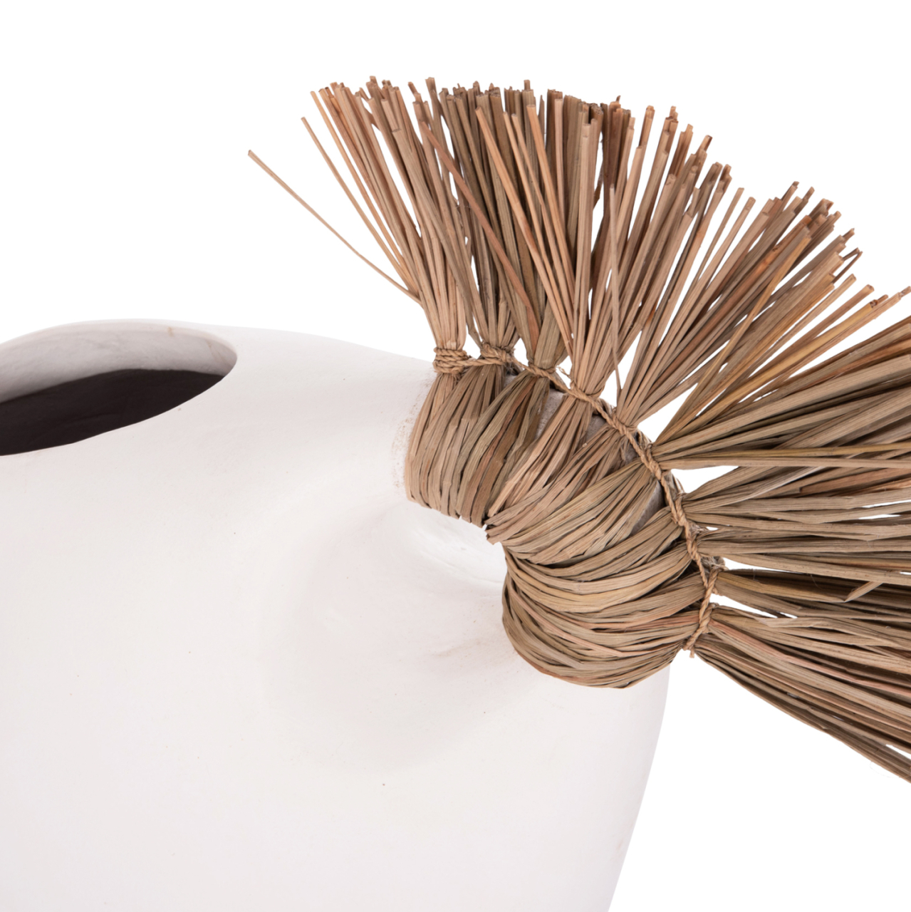 TABLE DECORATIVE VASE ALICA2 HM4671.02 TERRACOTA IN BLACK and GRASS--44x18x50Hcm. [7]