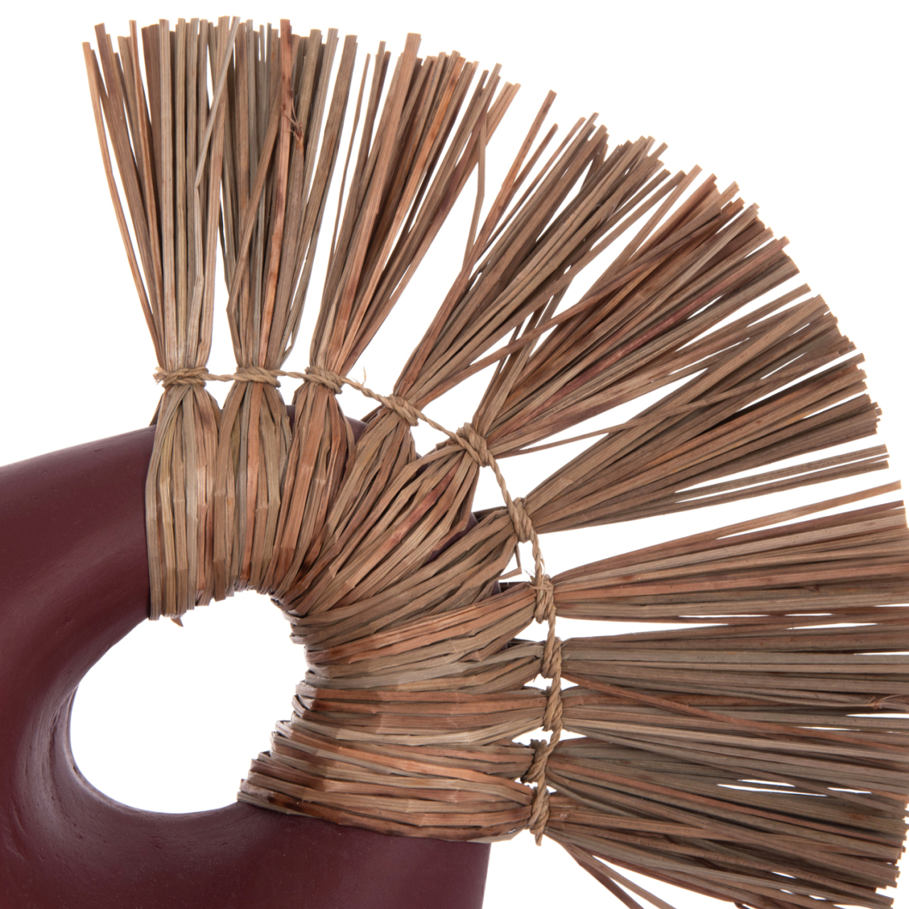 TABLE DECORATIVE VASE ALICA2 HM4671.06 TERRACOTA IN MAROON RED and GRASS--44x18x50Hcm. [5]