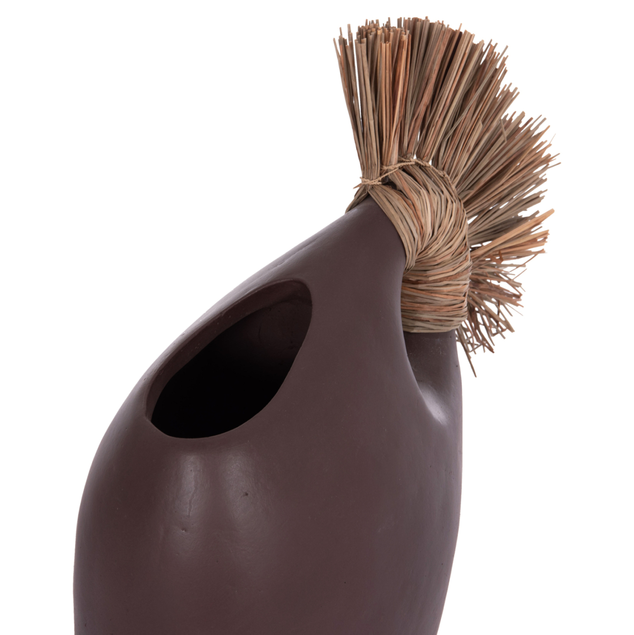 TABLE DECORATIVE VASE ALICA2 HM4671.07 TERRACOTA IN CHOCOLATE and GRASS--44x18x50Hcm. [9]