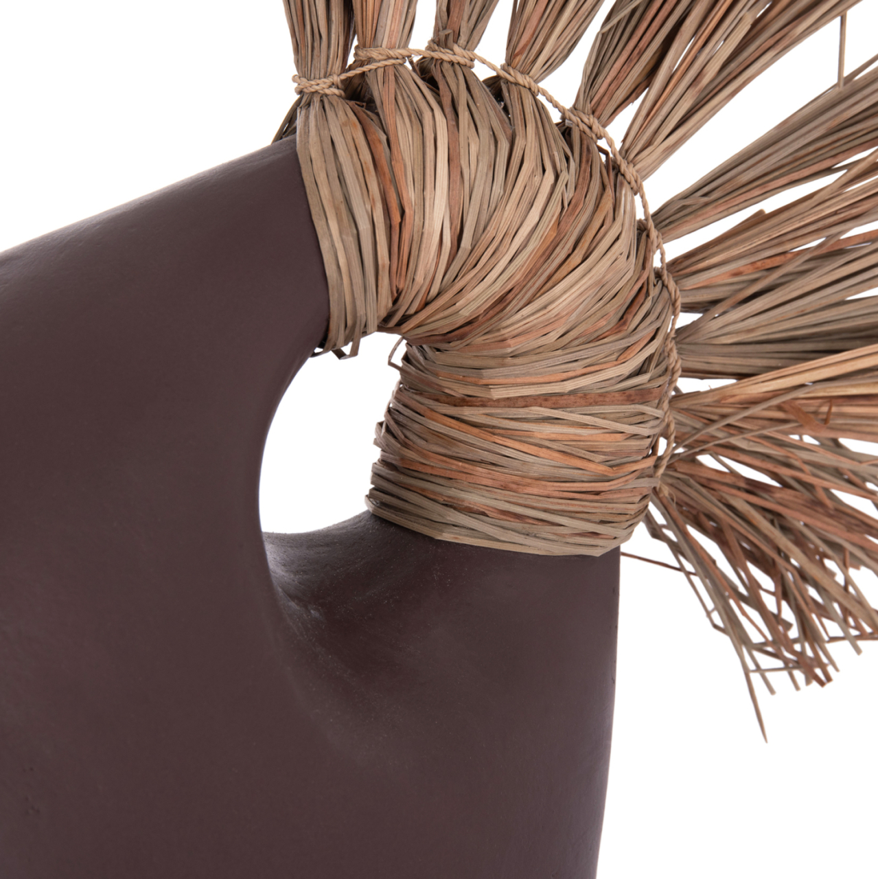 TABLE DECORATIVE VASE ALICA2 HM4671.07 TERRACOTA IN CHOCOLATE and GRASS--44x18x50Hcm. [10]