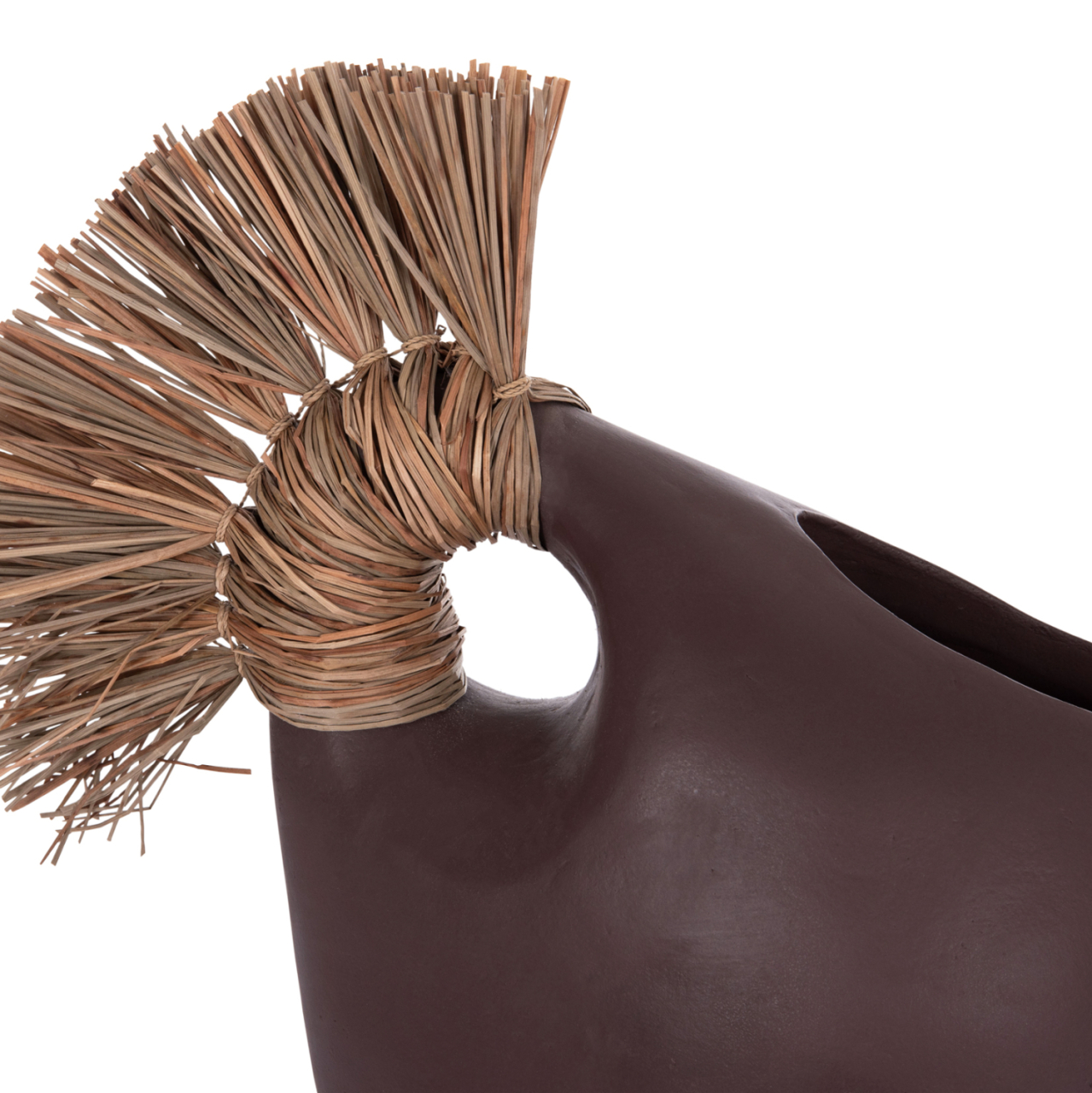 TABLE DECORATIVE VASE ALICA2 HM4671.07 TERRACOTA IN CHOCOLATE and GRASS--44x18x50Hcm. [6]