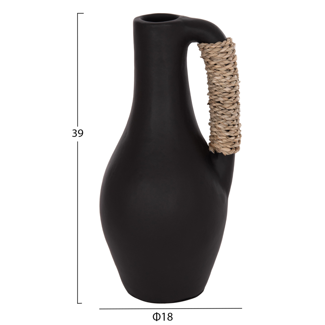 TABLE DECORATIVE VASE CAMMER HM4687.01L TERRACOTA IN BLACK--Φ18x39Hcm. [2]