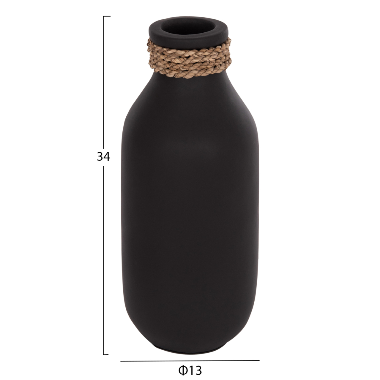TABLE DECORATIVE VASE CAMMER HM4687.01M TERRACOTA IN BLACK--Φ13x34Hcm. [2]