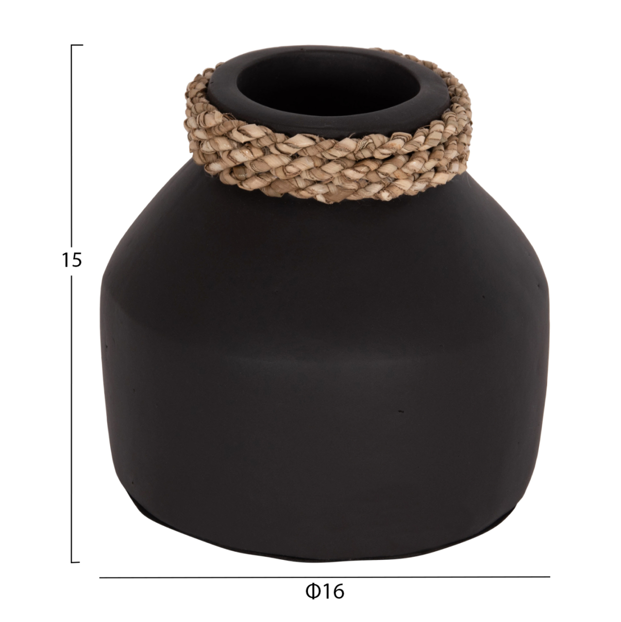 TABLE DECORATIVE VASE CAMMER HM4687.01XS TERRACOTA IN BLACK--Φ16x15Hcm. [2]