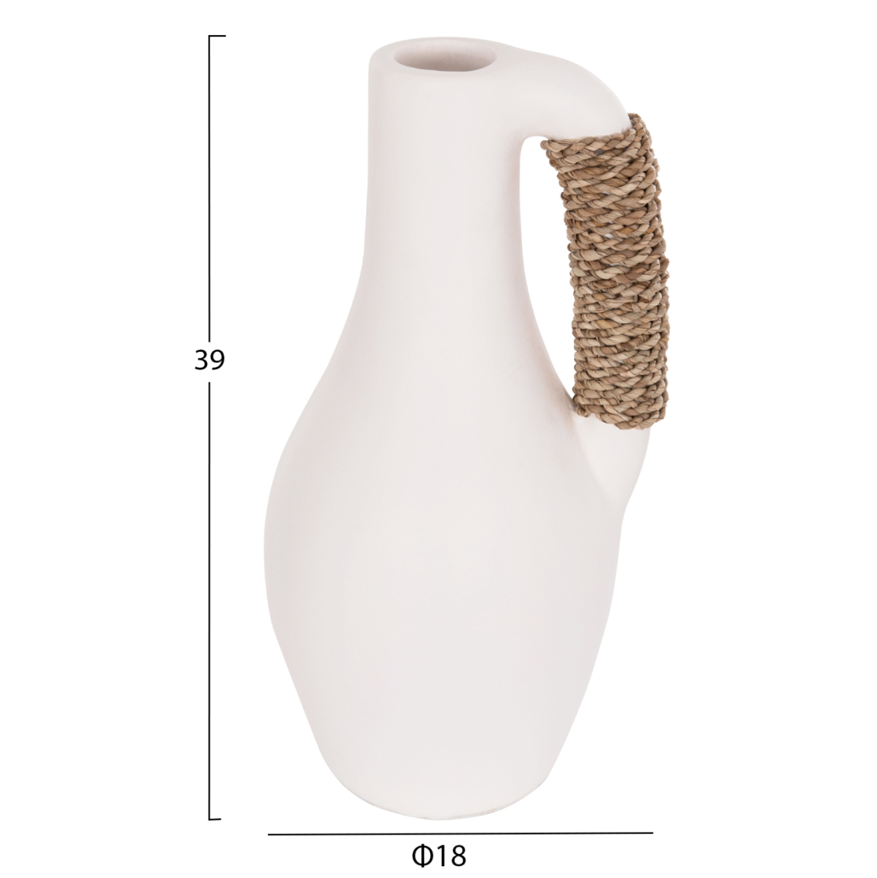 TABLE DECORATIVE VASE CAMMER HM4687.02L TERRACOTA IN WHITE--Φ18x39Hcm. [2]