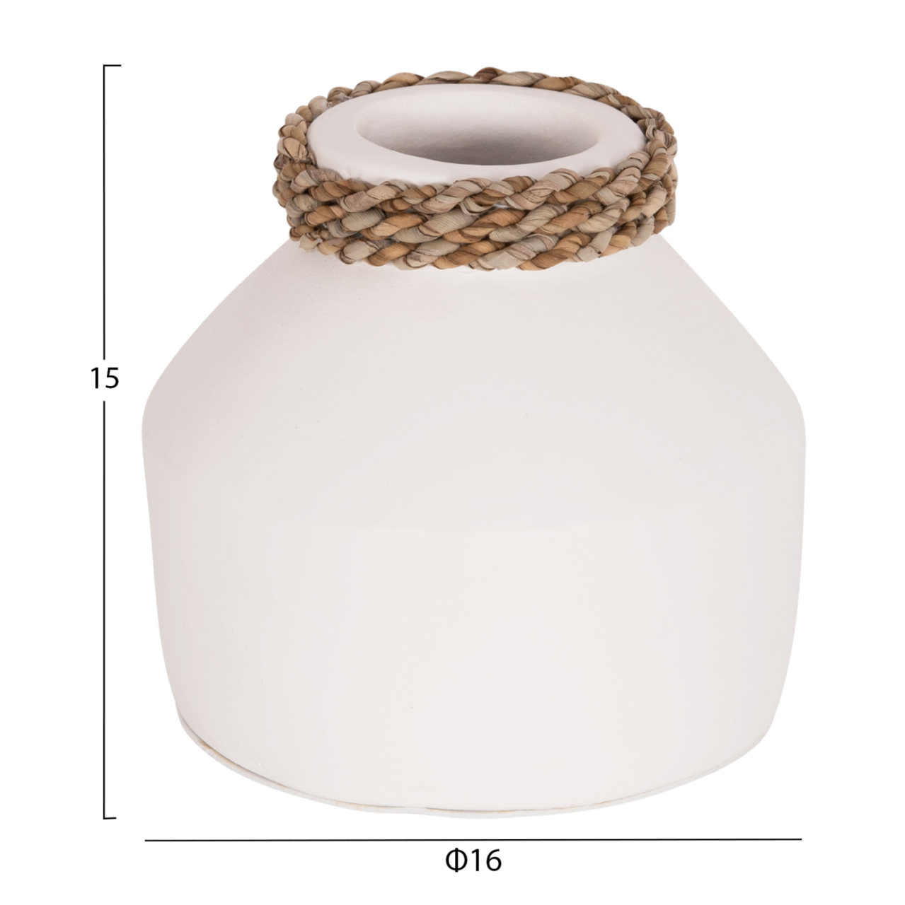 TABLE DECORATIVE VASE CAMMER HM4687.02XS TERRACOTA IN WHITE--Φ16x15Hcm. [2]