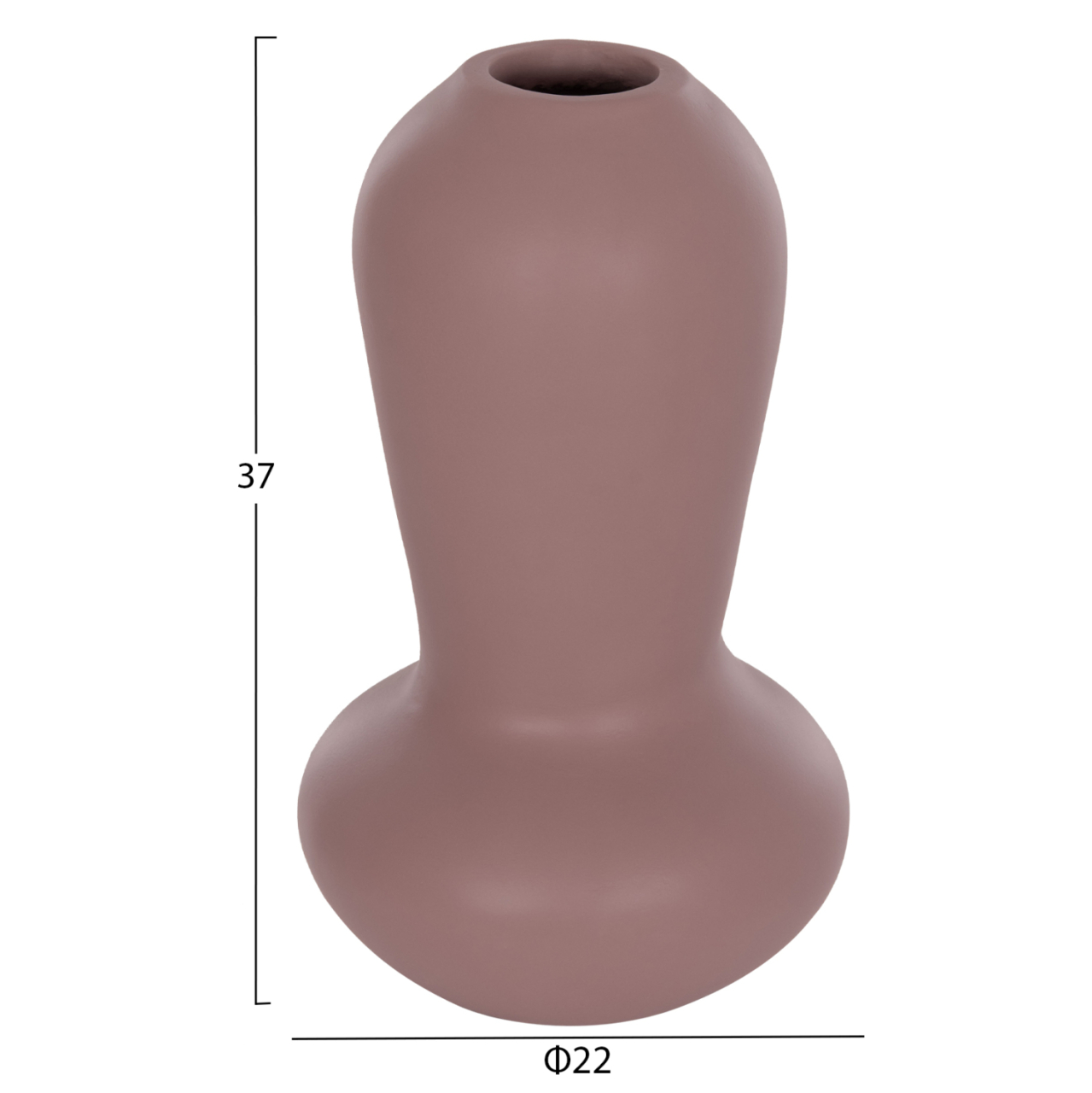 TABLE DECORATIVE VASE CHELIN HM4670L TERRACOTA IN PURPLE--Φ22x37Hcm. [2]