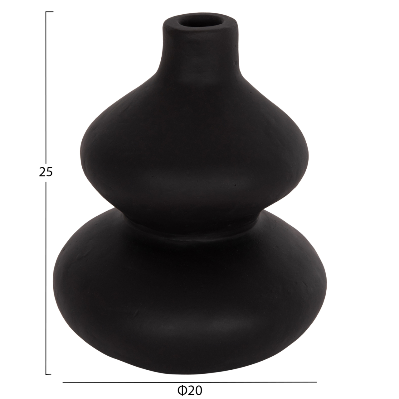 TABLE DECORATIVE VASE CHELIN HM4670S TERRACOTA IN BLACK--Φ20x25Hcm. [2]