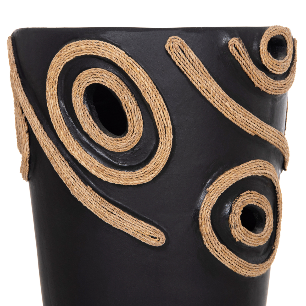 TABLE DECORATIVE VASE DEAN HM4677.01L TERRACOTA IN BLACK--Φ22x33Hcm. [4]