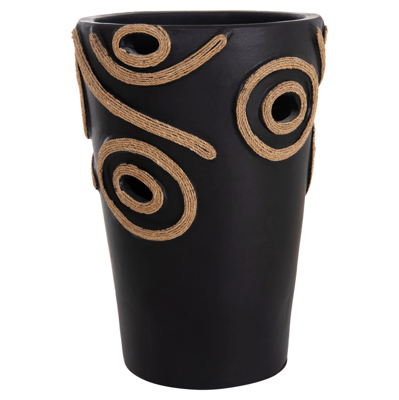 TABLE DECORATIVE VASE DEAN HM4677.01L TERRACOTA IN BLACK--Φ22x33Hcm. [6]