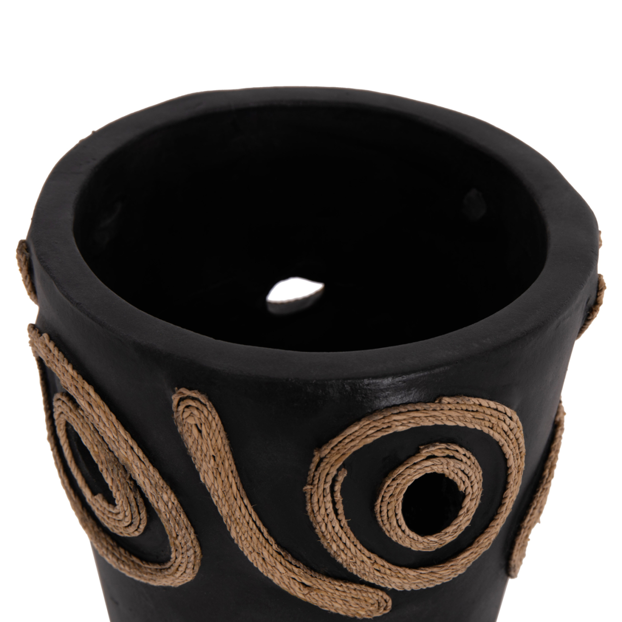 TABLE DECORATIVE VASE DEAN HM4677.01S TERRACOTA IN BLACK--Φ19x25Hcm. [8]