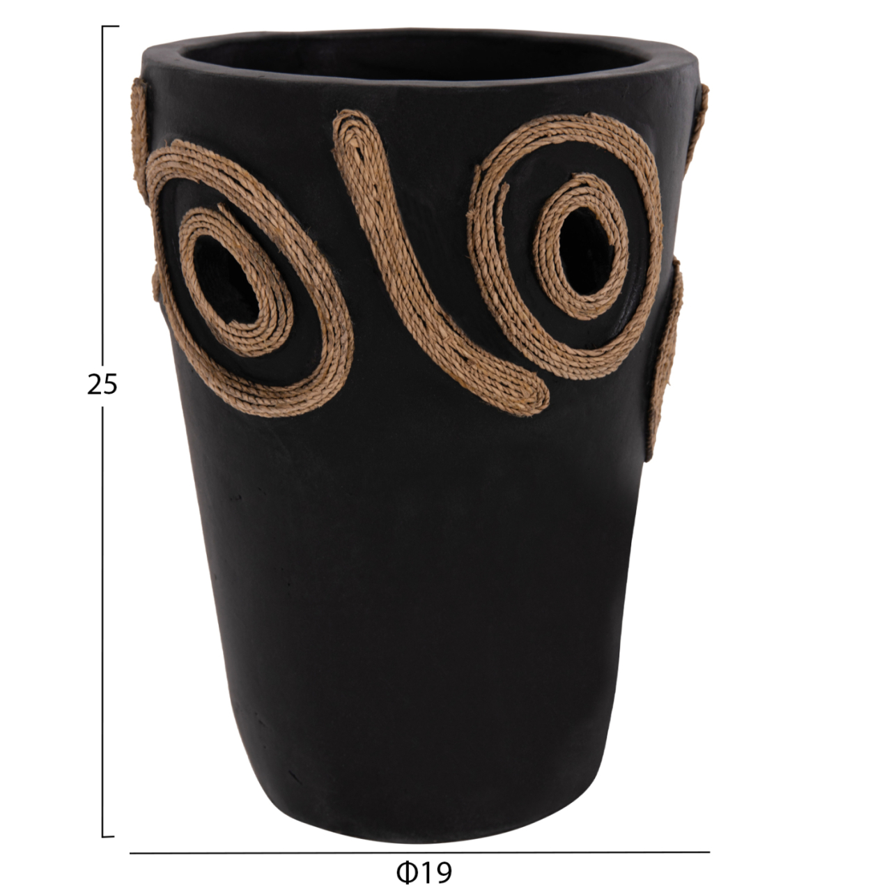 TABLE DECORATIVE VASE DEAN HM4677.01S TERRACOTA IN BLACK--Φ19x25Hcm. [2]