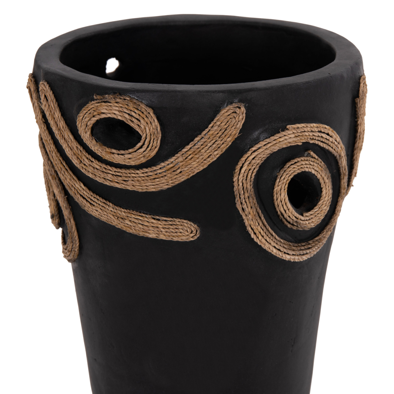 TABLE DECORATIVE VASE DEAN HM4677.01S TERRACOTA IN BLACK--Φ19x25Hcm. [5]