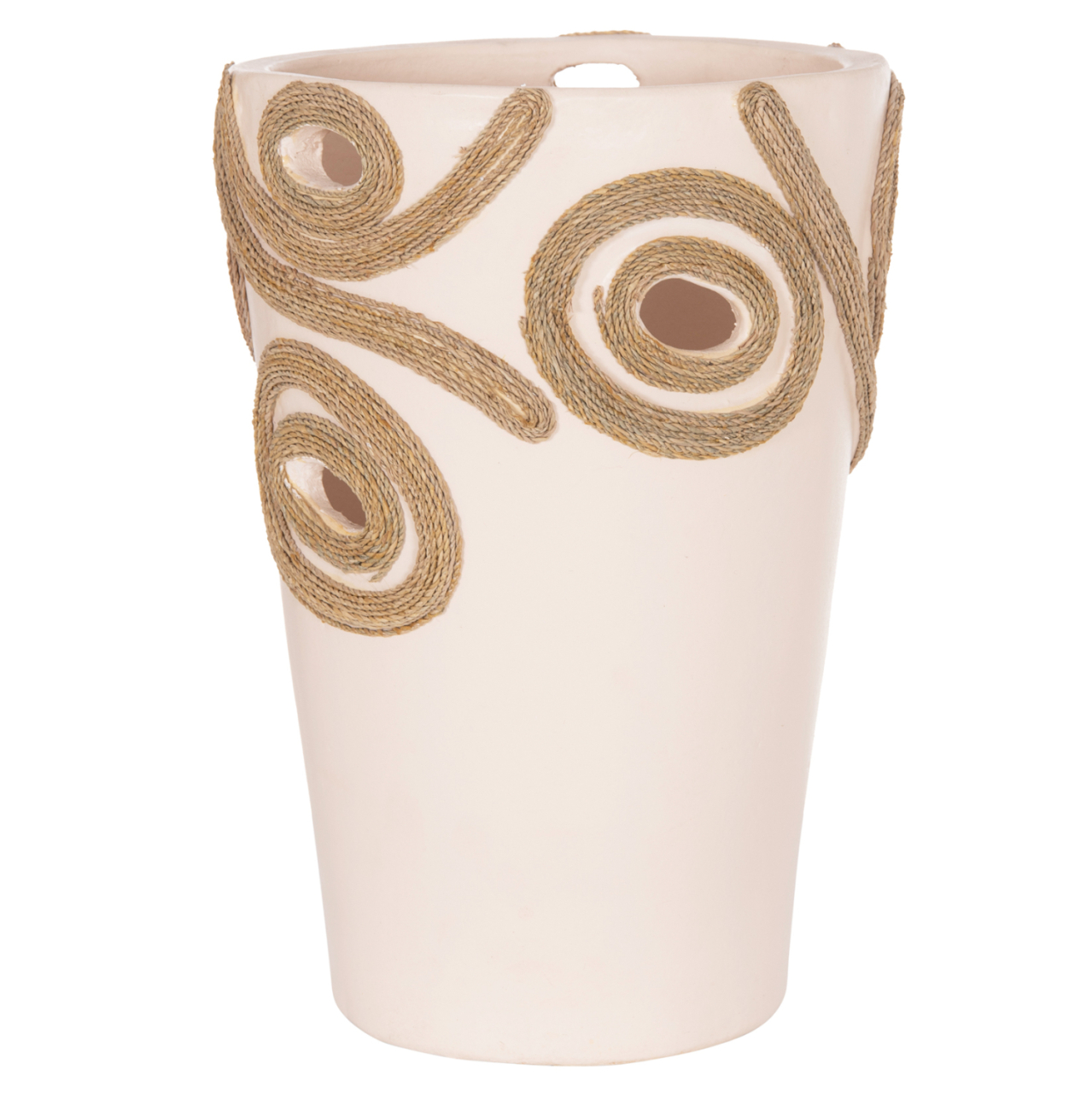 TABLE DECORATIVE VASE DEAN HM4677.02L TERRACOTA IN CREAM WHITE--Φ22x33Hcm. [6]