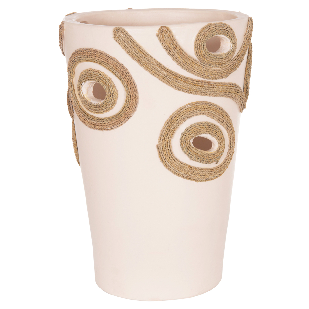 TABLE DECORATIVE VASE DEAN HM4677.02L TERRACOTA IN CREAM WHITE--Φ22x33Hcm. [9]
