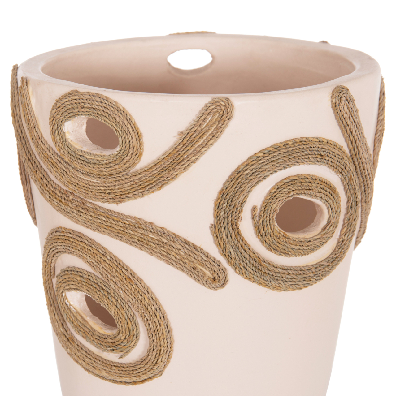 TABLE DECORATIVE VASE DEAN HM4677.02L TERRACOTA IN CREAM WHITE--Φ22x33Hcm. [7]
