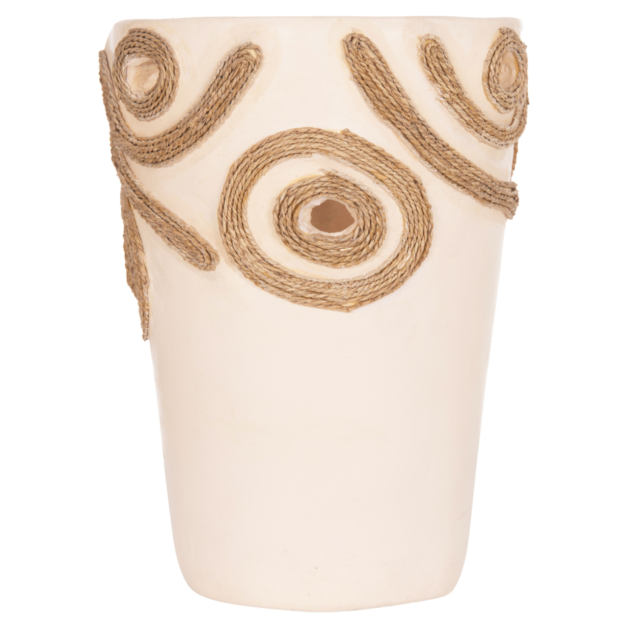 TABLE DECORATIVE VASE DEAN HM4677.02L TERRACOTA IN CREAM WHITE--Φ22x33Hcm. [3]