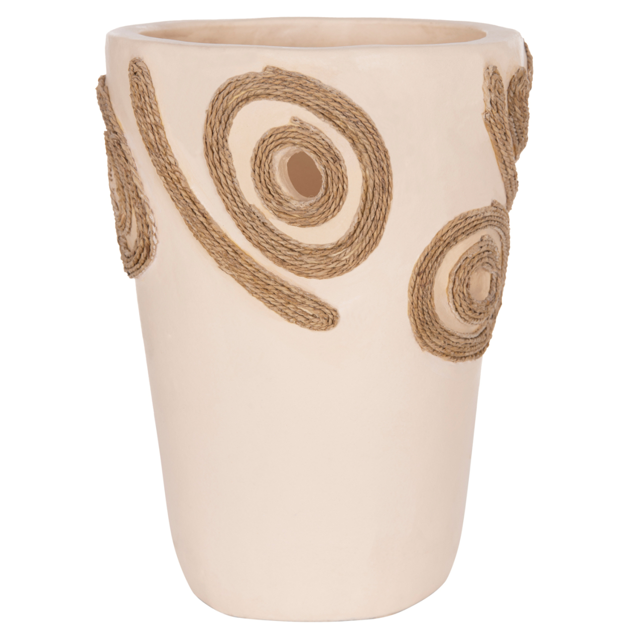 TABLE DECORATIVE VASE DEAN HM4677.02S TERRACOTA IN CREAM WHITE--Φ19x25Hcm. [6]