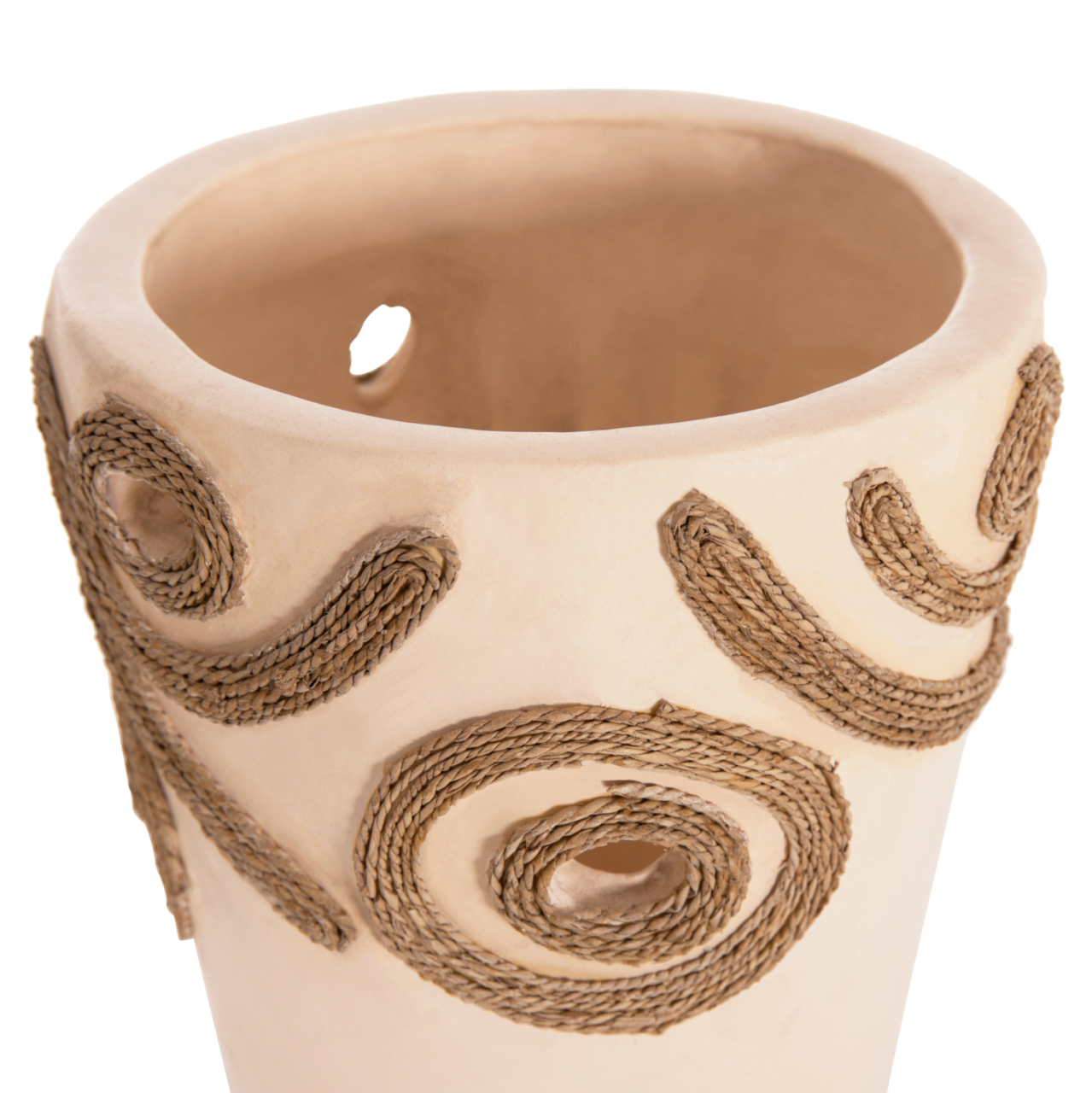 TABLE DECORATIVE VASE DEAN HM4677.02S TERRACOTA IN CREAM WHITE--Φ19x25Hcm. [10]