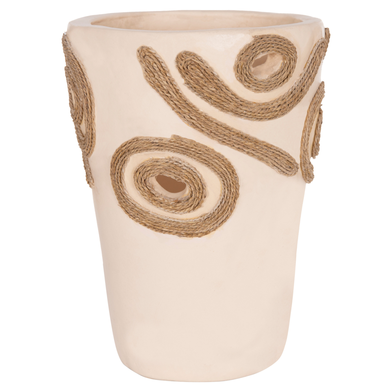 TABLE DECORATIVE VASE DEAN HM4677.02S TERRACOTA IN CREAM WHITE--Φ19x25Hcm. [9]