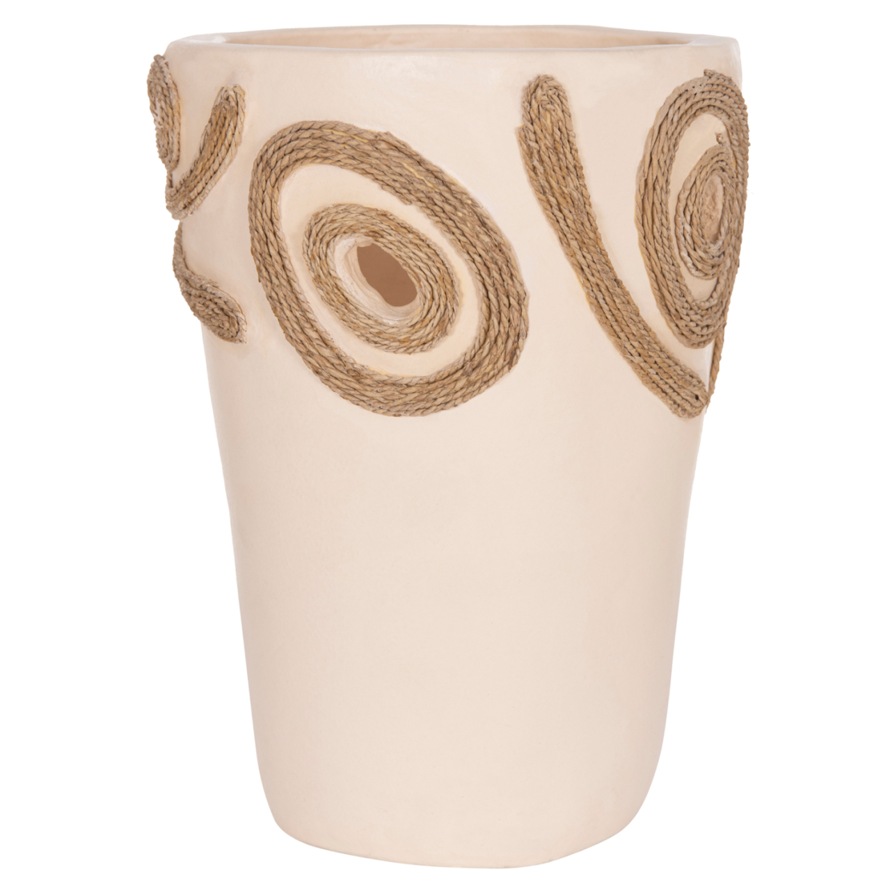 TABLE DECORATIVE VASE DEAN HM4677.02S TERRACOTA IN CREAM WHITE--Φ19x25Hcm. [3]