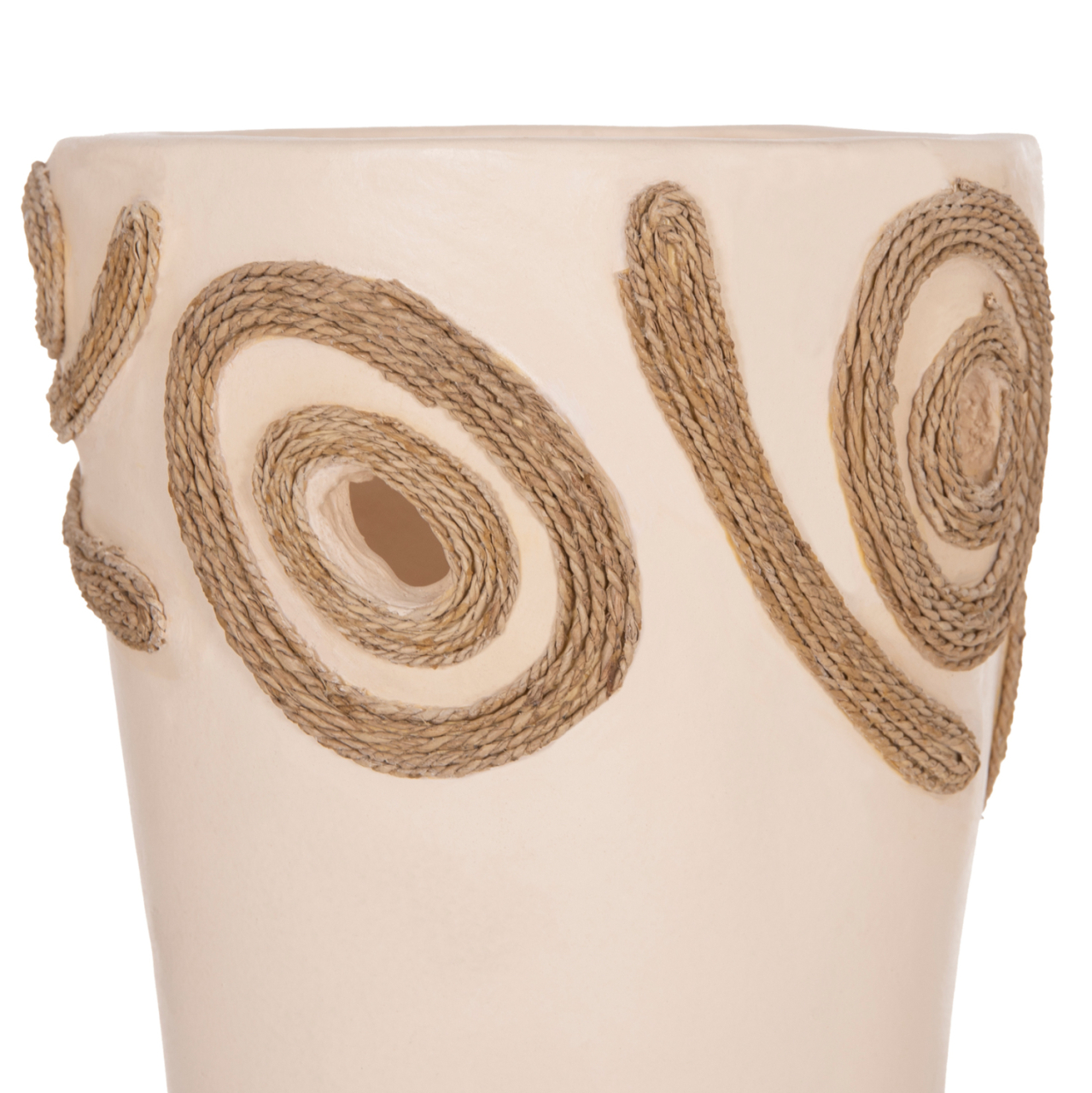 TABLE DECORATIVE VASE DEAN HM4677.02S TERRACOTA IN CREAM WHITE--Φ19x25Hcm. [4]