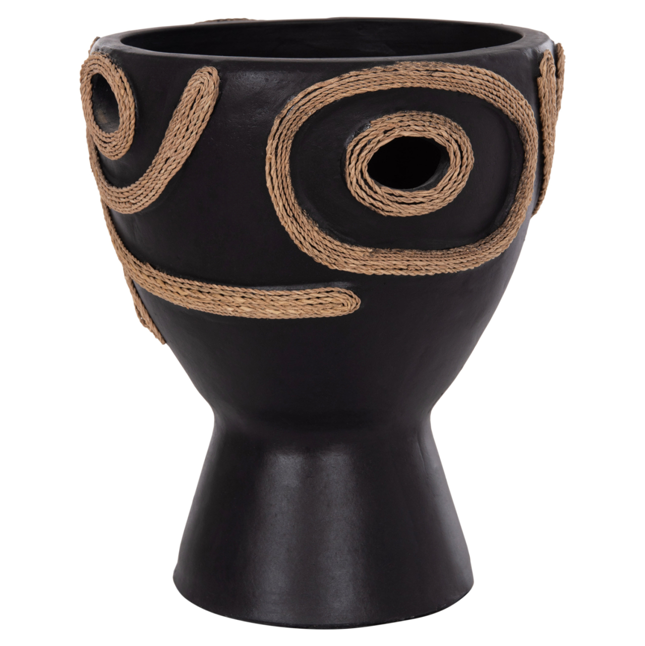 TABLE DECORATIVE VASE DEAN HM4678.01 TERRACOTA IN BLACK-Φ25x28Hcm. [7]