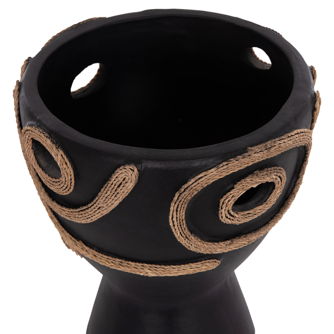 TABLE DECORATIVE VASE DEAN HM4678.01 TERRACOTA IN BLACK-Φ25x28Hcm. [8]