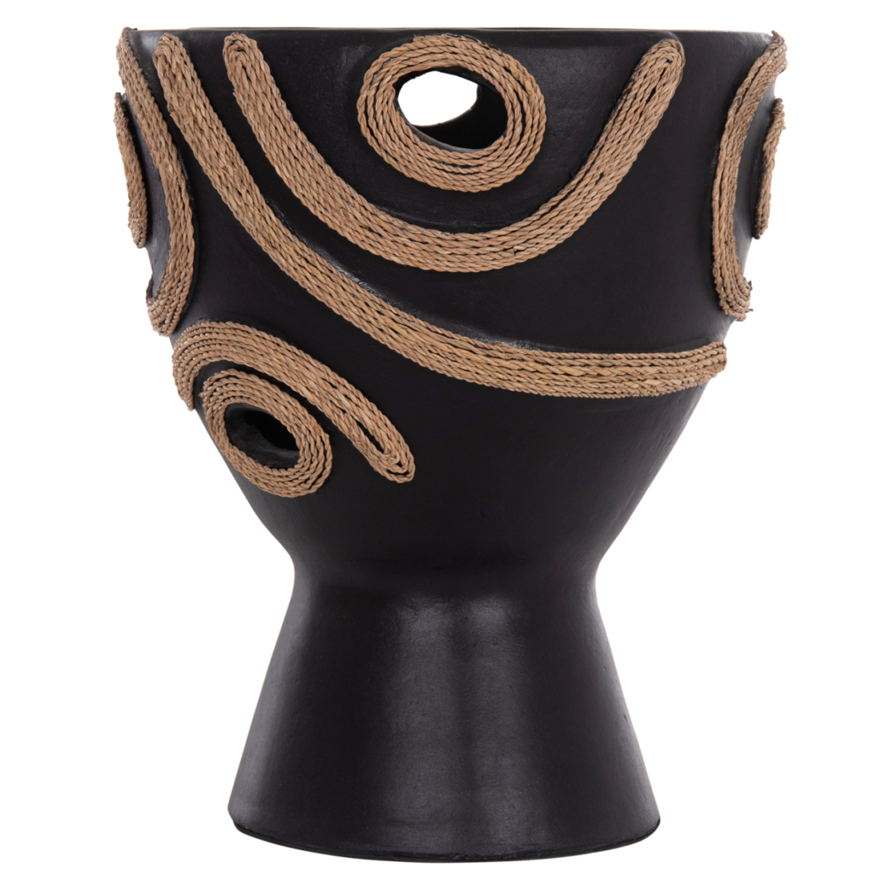 TABLE DECORATIVE VASE DEAN HM4678.01 TERRACOTA IN BLACK-Φ25x28Hcm. [3]