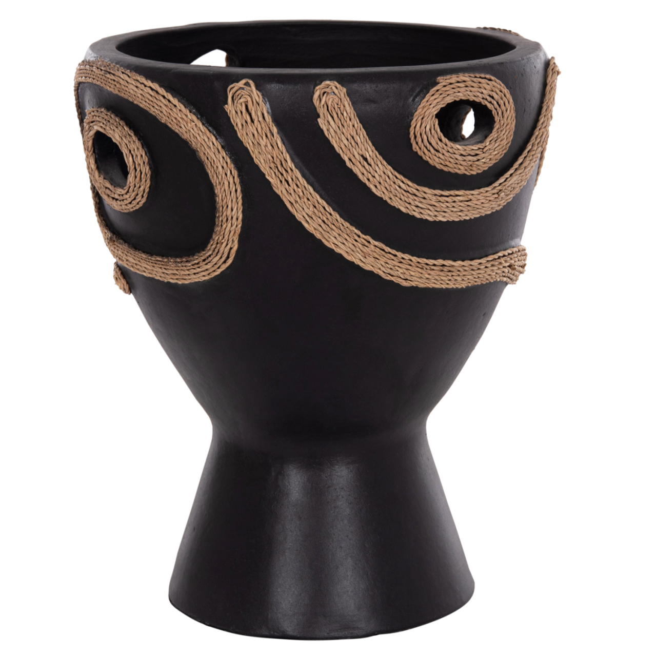 TABLE DECORATIVE VASE DEAN HM4678.01 TERRACOTA IN BLACK-Φ25x28Hcm. [6]