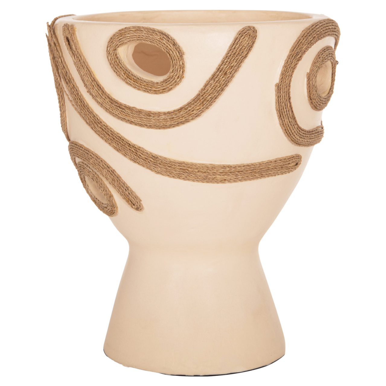 TABLE DECORATIVE VASE DEAN HM4678.02 TERRACOTA IN CREAM WHITE--Φ23x29Hcm. [3]