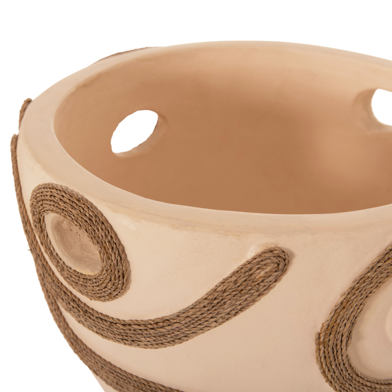 TABLE DECORATIVE VASE DEAN HM4678.02 TERRACOTA IN CREAM WHITE--Φ23x29Hcm. [7]