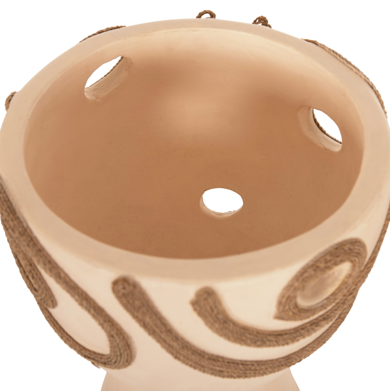 TABLE DECORATIVE VASE DEAN HM4678.02 TERRACOTA IN CREAM WHITE--Φ23x29Hcm. [8]