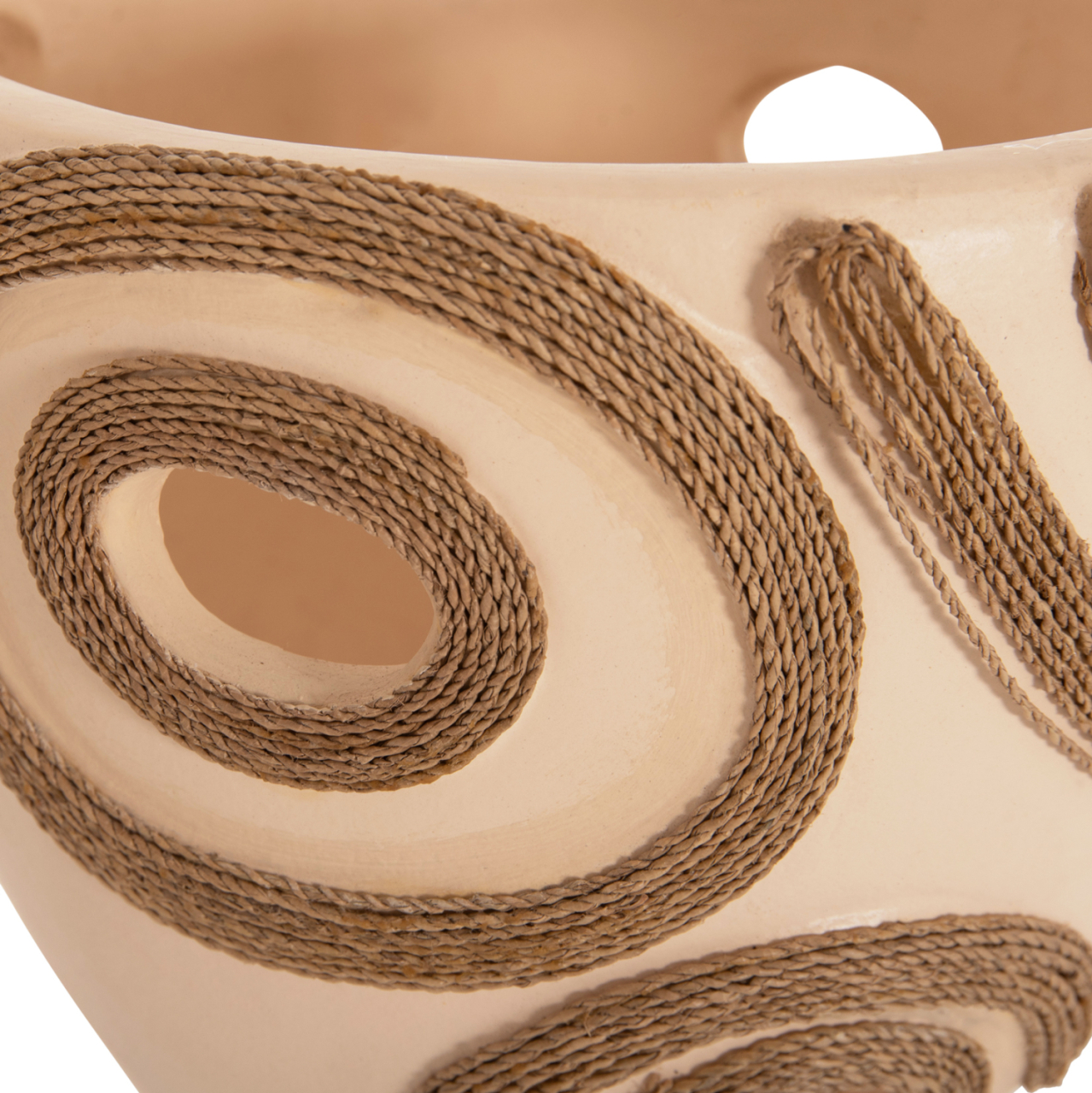 TABLE DECORATIVE VASE DEAN HM4678.02 TERRACOTA IN CREAM WHITE--Φ23x29Hcm. [9]