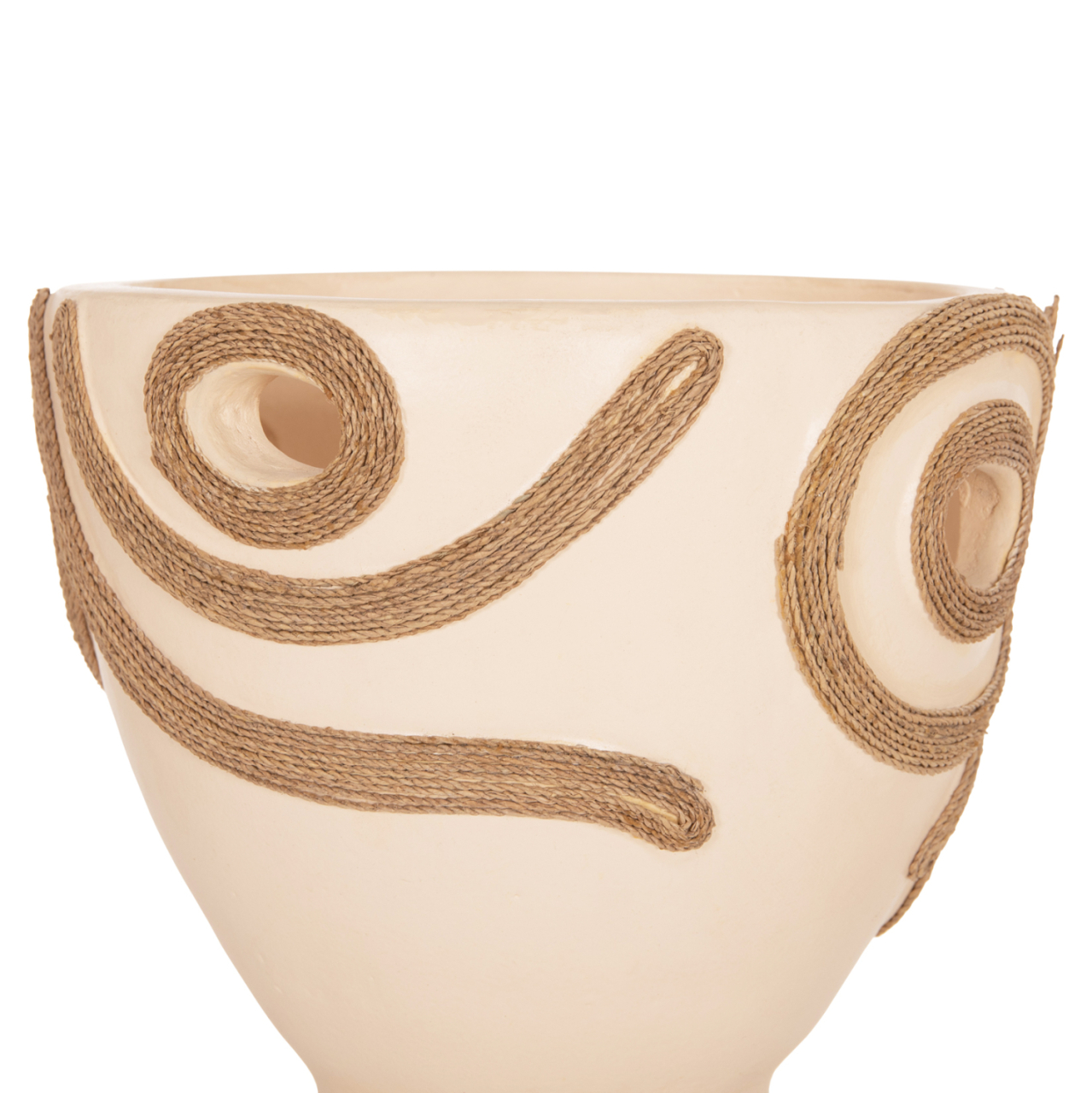 TABLE DECORATIVE VASE DEAN HM4678.02 TERRACOTA IN CREAM WHITE--Φ23x29Hcm. [5]