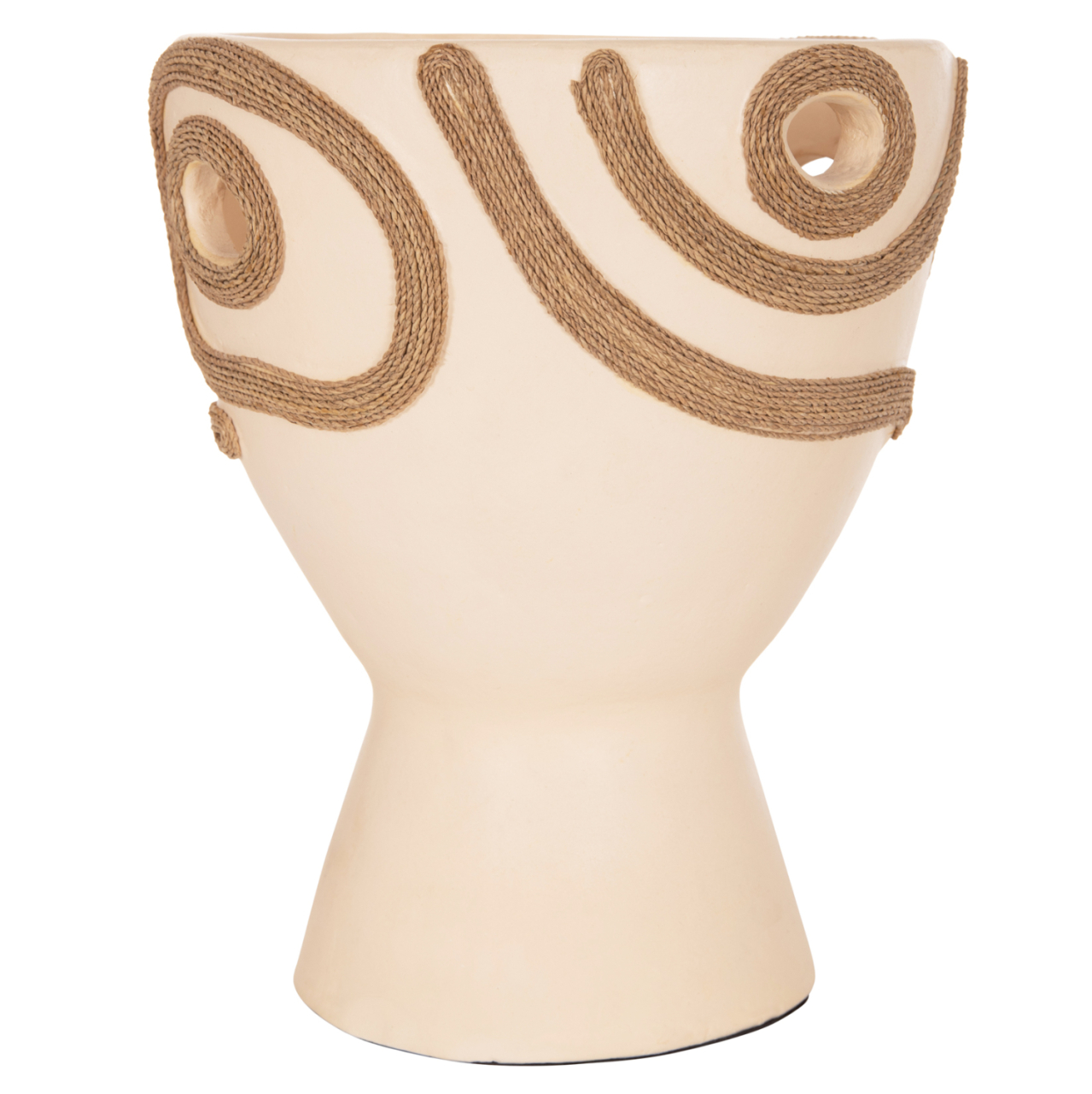 TABLE DECORATIVE VASE DEAN HM4678.02 TERRACOTA IN CREAM WHITE--Φ23x29Hcm. [4]