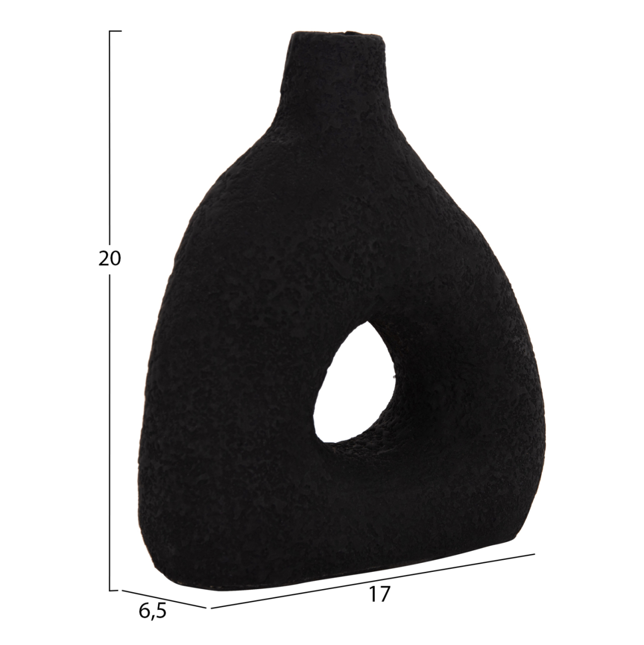 TABLE DECORATIVE VASE DECANT HM4667.01M TERRACOTA IN BLACK--17x6.5x20Hcm. [2]