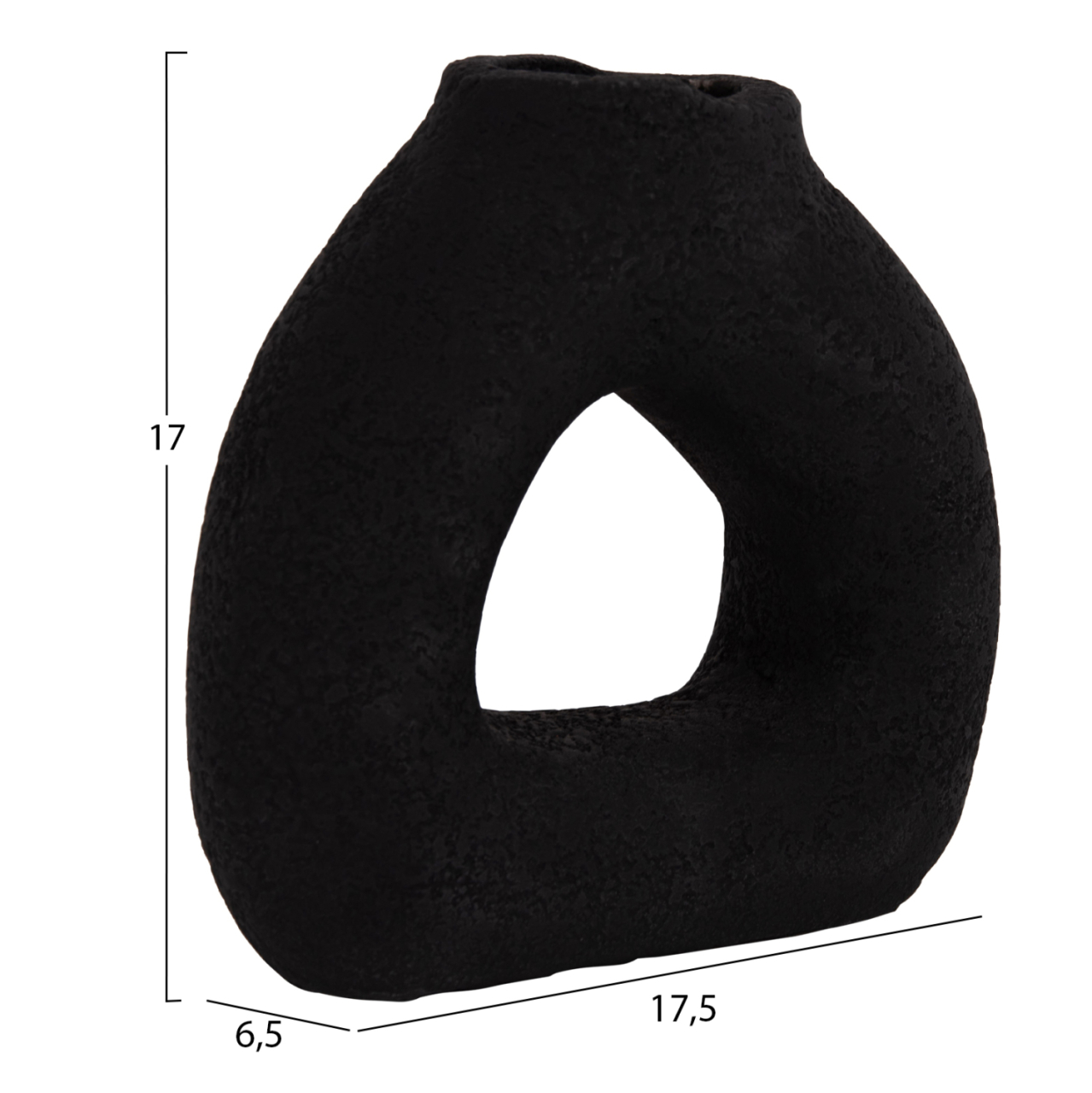 TABLE DECORATIVE VASE DECANT HM4667.01S TERRACOTA IN BLACK--17.5x6.5x17Hcm. [2]