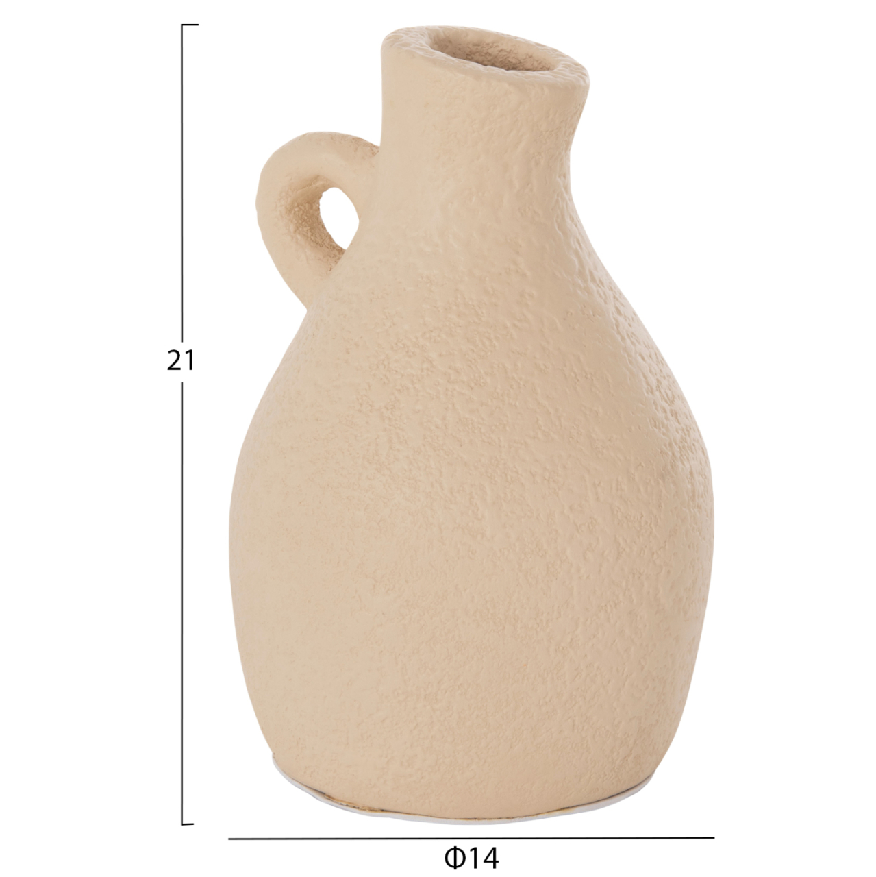 TABLE DECORATIVE VASE DECANT HM4667.02L TERRACOTA IN CREAM WHITE--Φ14x21Hcm. [2]