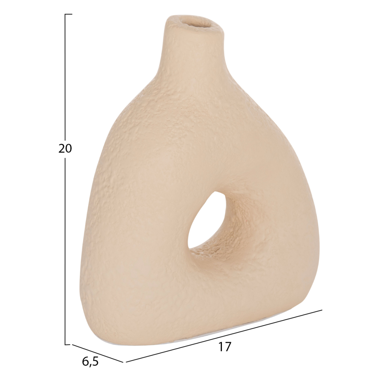 TABLE DECORATIVE VASE DECANT HM4667.02M TERRACOTA IN CREAM WHITE--17x6.5x20Hcm. [2]