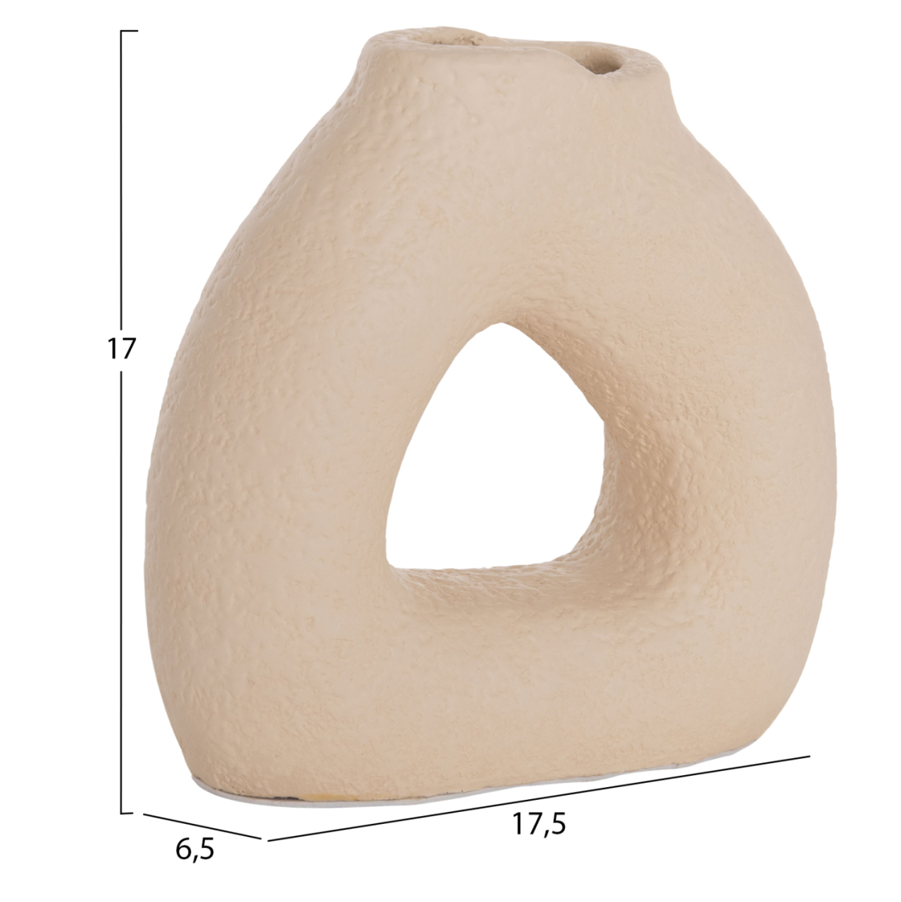 TABLE DECORATIVE VASE DECANT HM4667.02S TERRACOTA IN CREAM WHITE--17.5x6.5x17Hcm. [2]