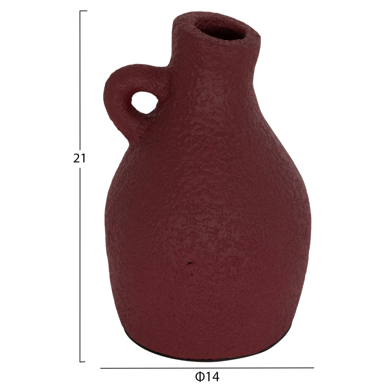 TABLE DECORATIVE VASE DECANT HM4667.06L TERRACOTA IN MAROON RED--Φ14x21Hcm. [2]