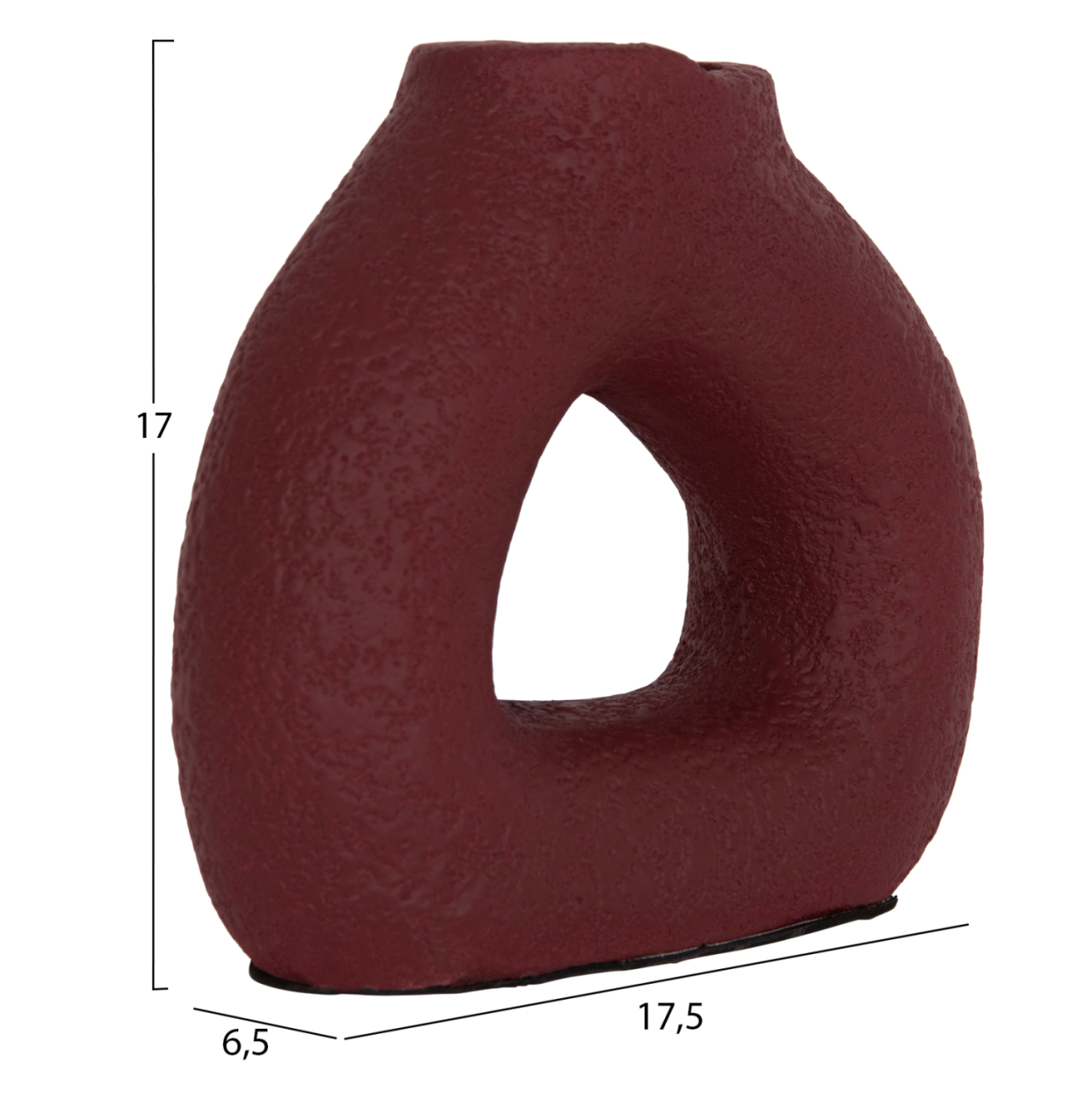 TABLE DECORATIVE VASE DECANT HM4667.06S TERRACOTA IN MAROON RED--17.5x6.5x17Hcm. [2]
