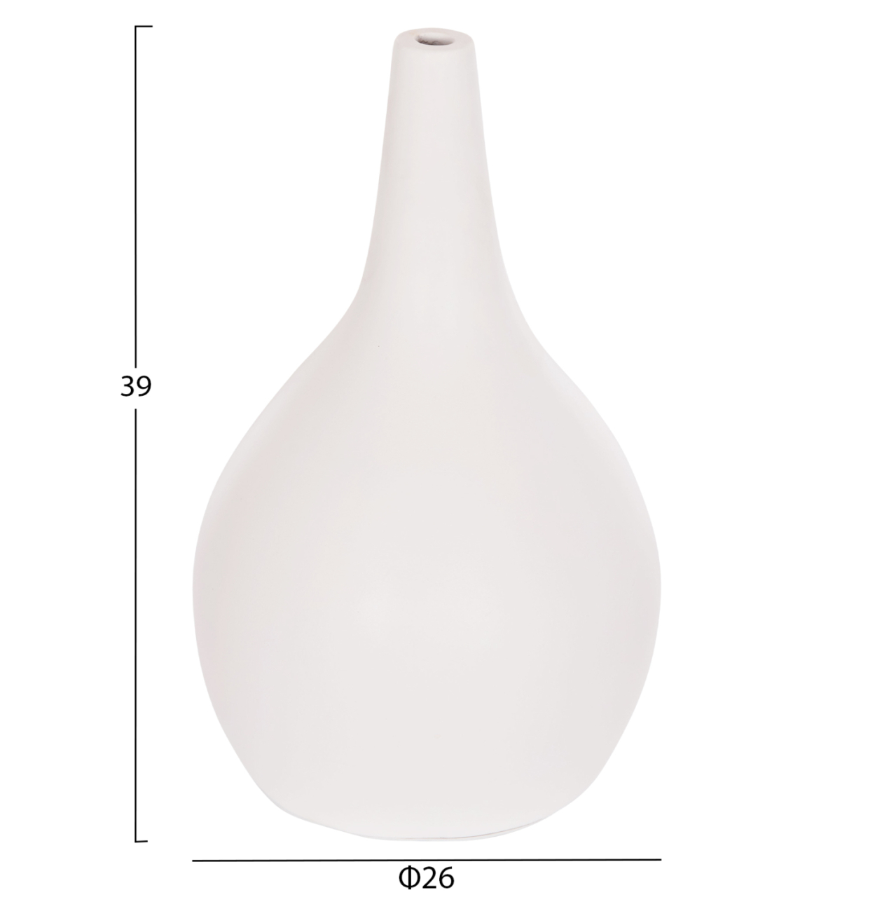 TABLE DECORATIVE VASE DENI HM4663.02L FIBER CEMENT IN WHITE--Φ26x39Hcm [2]