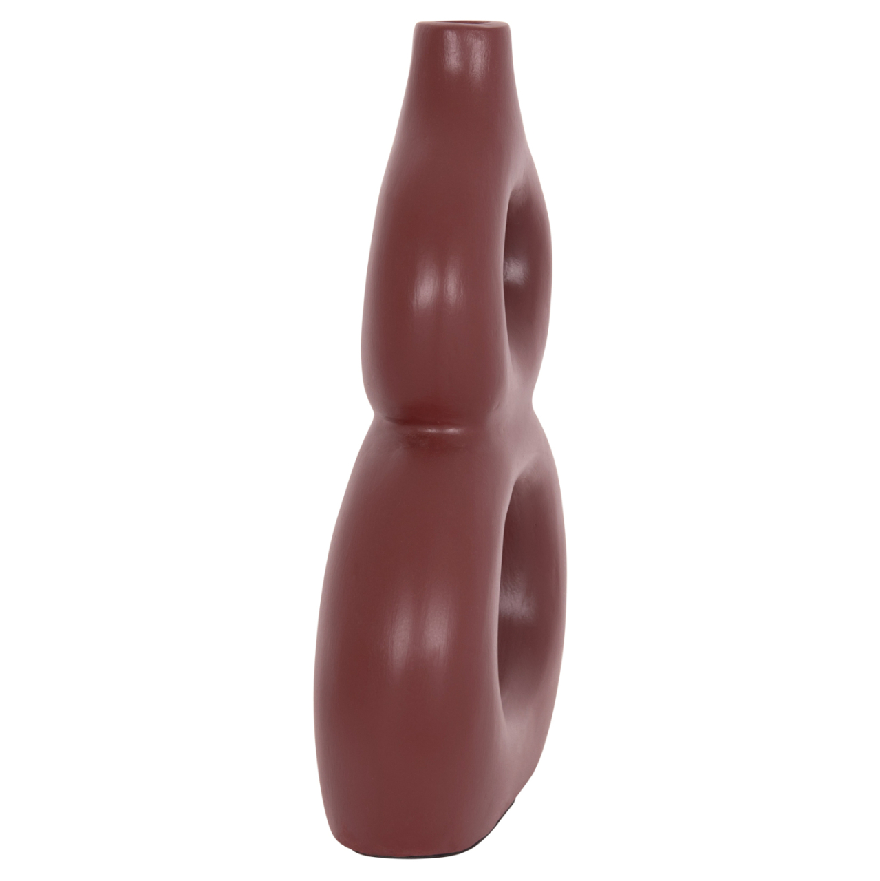 TABLE DECORATIVE VASE FIORIN HM4666.03S TERRACOTA IN MAROON RED--21x7.5x31Hcm. [4]