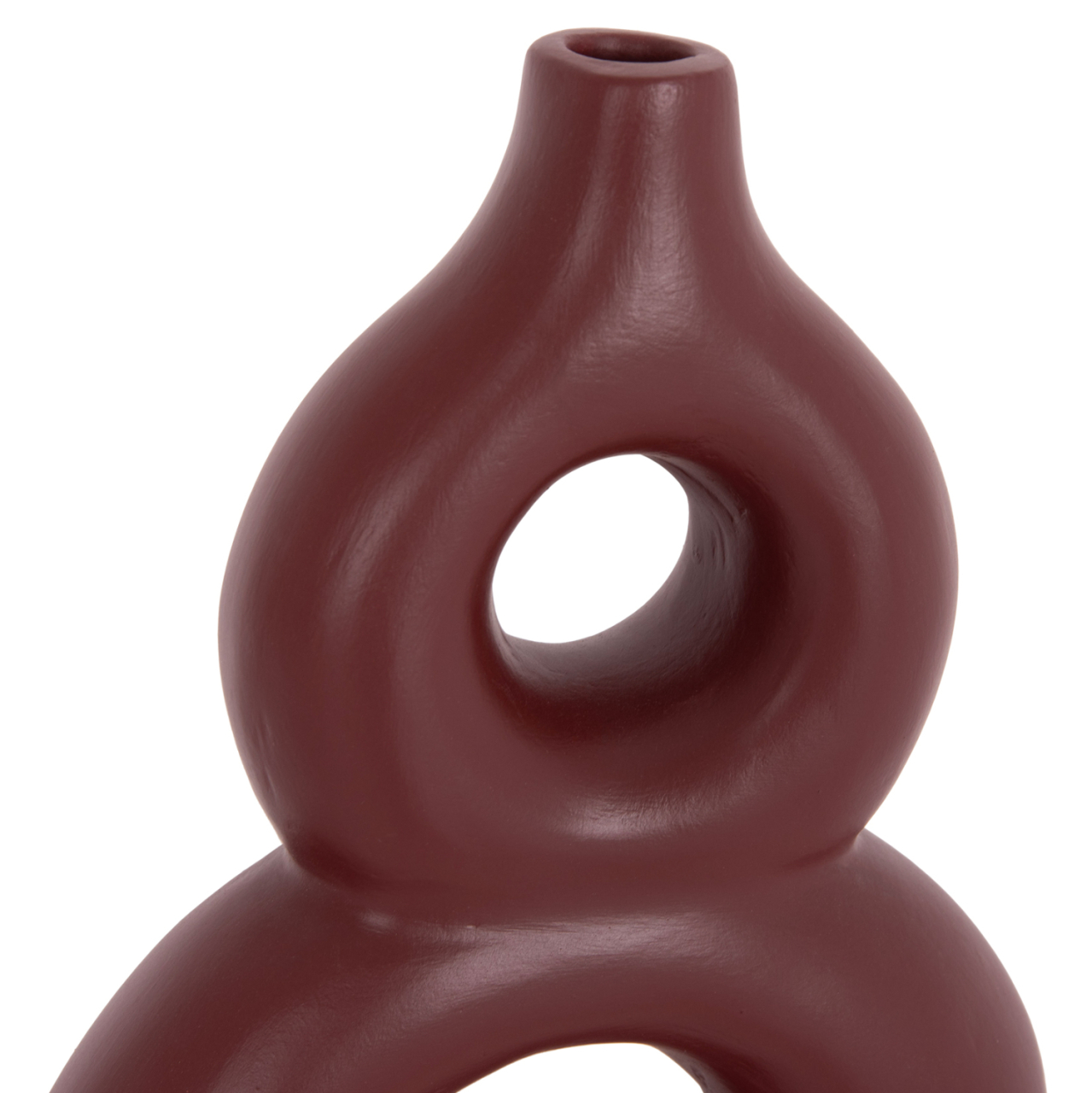 TABLE DECORATIVE VASE FIORIN HM4666.03S TERRACOTA IN MAROON RED--21x7.5x31Hcm. [6]
