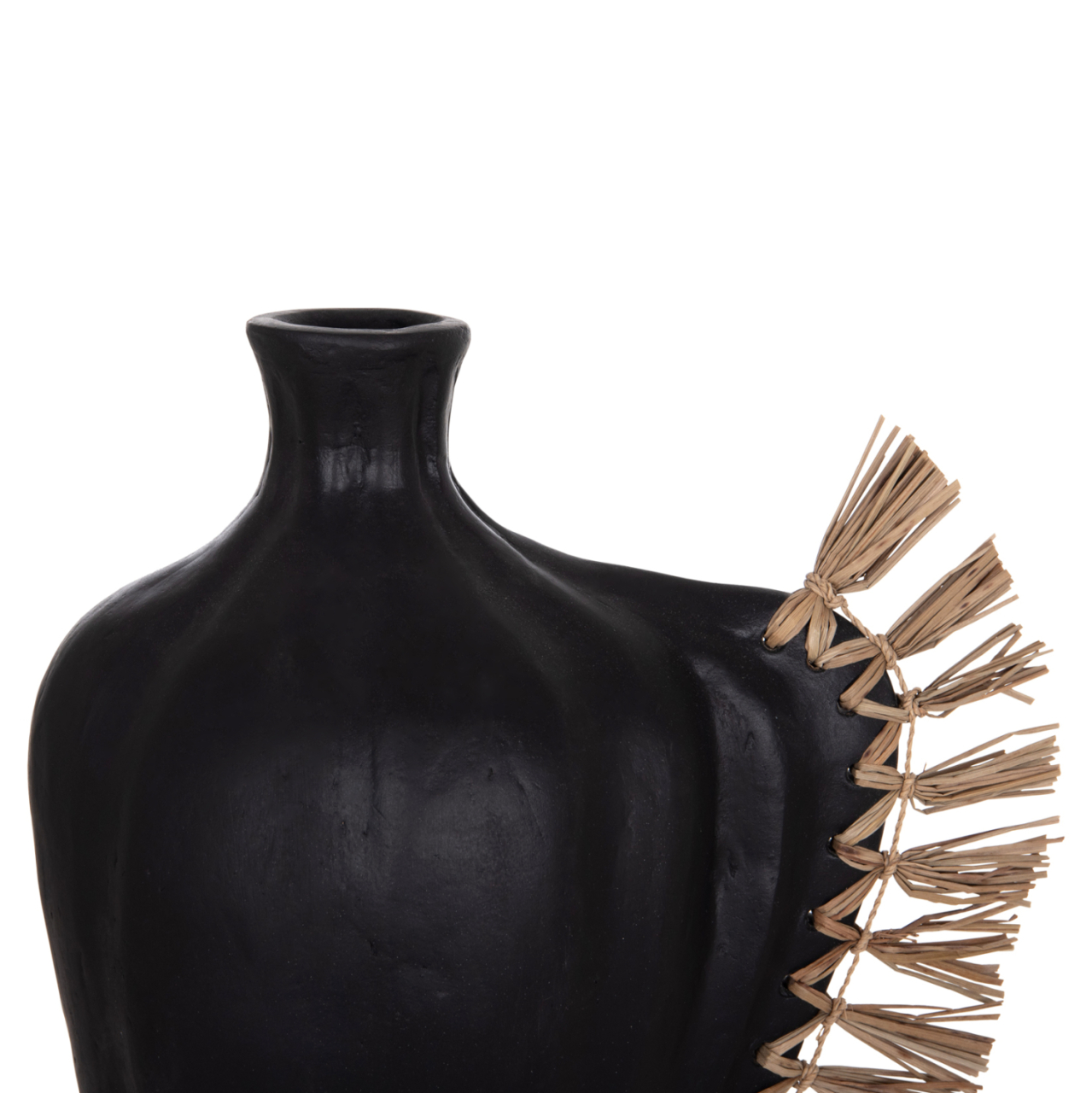 TABLE DECORATIVE VASE JEBB HM4689.01 TERRACOTA IN BLACK and GRASS--32x15x33Hcm. [4]